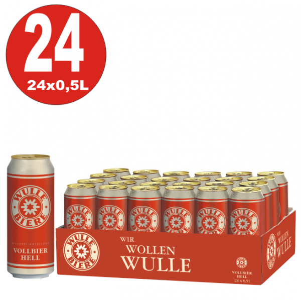 24x 0,5L Dosen Wulle Vollbier hell 5% Vol.-_EINWEG