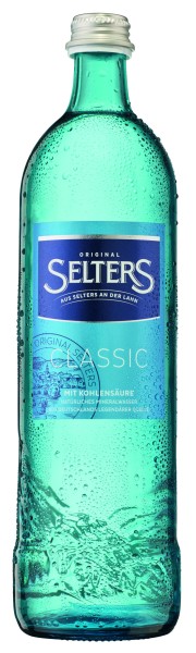 12 x Selters Original Classic 0,75 l glazen flessen in een herbruikbare statiegelddoos