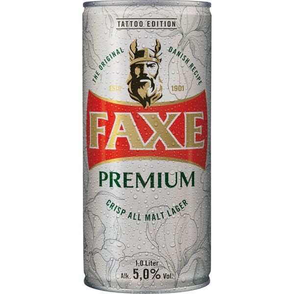 12 x Faxe Premium Dänische Lagerbier 5 % vol 1 Liter Dose