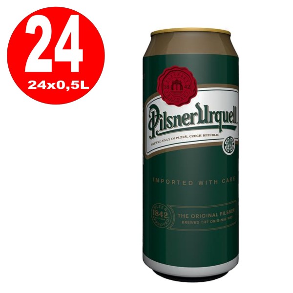 24 Pilsner Urquell 0,5 l 4,4% vol blikken met unidirectionele aanbetaling Reduced MHD:21.01.2026