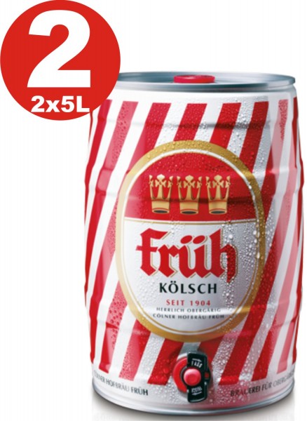2 x Früh Kölsch 5 L Partyfass 4,8 % vol.