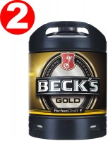 2 x Becks Gold Perfect Draft 6 liter Fass 4,9 % vol. MEHRWEG 2 x Becks Gold Perfect Draft 6 liter Fass 4,9 % vol. MEHRWEG