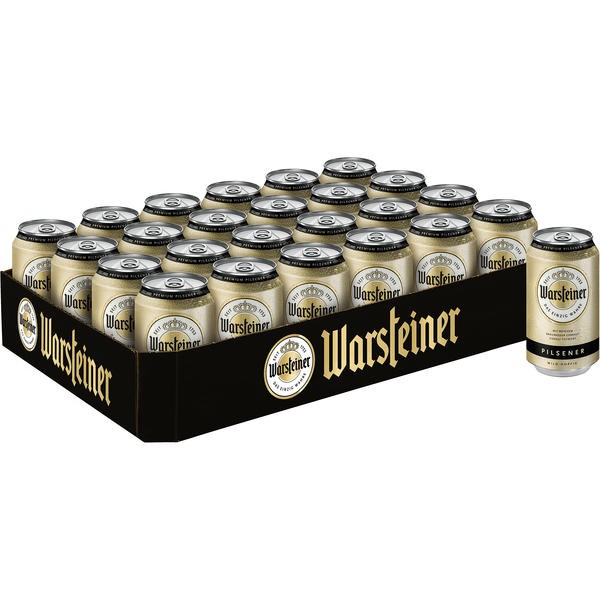 24 x blikjes Warsteiner Pils 0,33L, 4,8% vol. Eenmalige aanbetaling VERLAAGD MHD: MHD:31.07.25