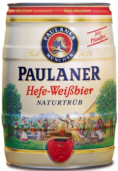 Paulaner Hefe-Weissbier Naturtrüb 5,5 % vol 5 Liter Partyfass EINWEG